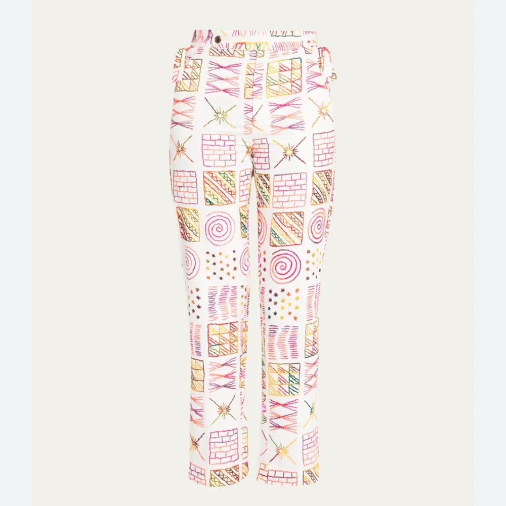 Bode Doodle Stitch Straight Leg Trouser Pants 26